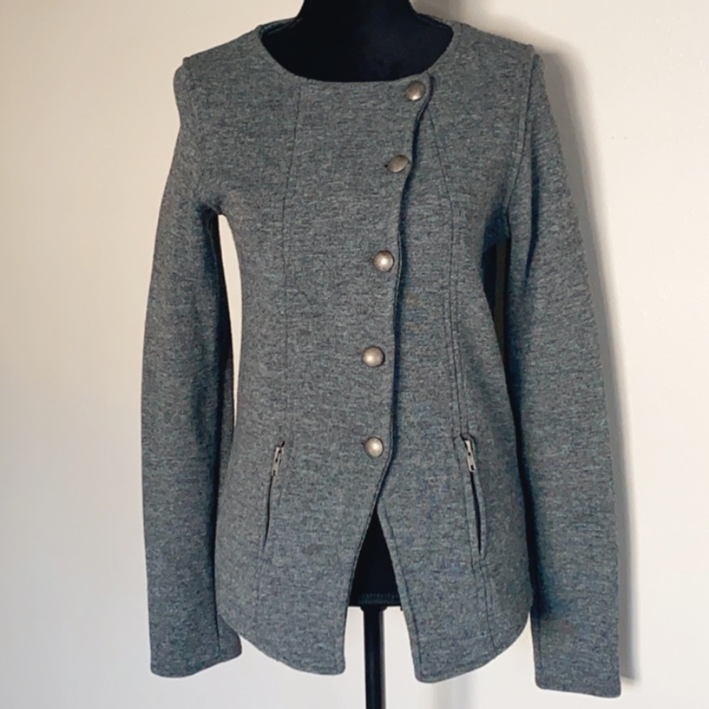 Zara Wool Fitted Military Jacket wool/nylon
